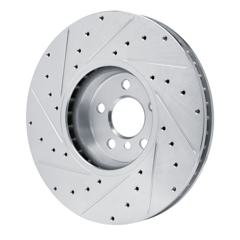 BMW 430I Brake Rotor (1) - Front, Left - R1 Concepts - Drilled & Slotted - Silver - `16-`25